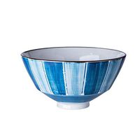 AXZHYX Bowl Ceramic Bowl Striped Pattern Noodle Rice Soup High Tableware Snack Dessert Porridge Tray 17.5x9.5cm Hotel Tableware Home Noodles Boiled Fish Soup Bowl
