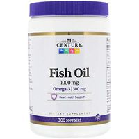 Fish Oil Omega 3 EPA and DHA Cardiovascular Health 1000 mg 300 Softgels