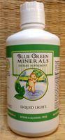 Blue Green Minerals with Calcium and Magnesium (32 oz Bottle) - Multi Mineral Supplement. BVO Free, Caffeine Free.