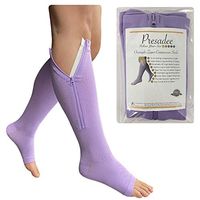 Presadee Open Toe 15-20 mmHg Zipper Compression Overnight Leg Relief Purple Sock (L/XL)