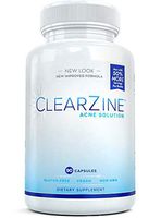 ClearZine Acne Pills for Teens & Adults (2 Bottles) | Clear Skin Supplement, Vitamins for Hormonal & Cystic Acne | Stop Breakouts, Oily Skin with Milk Thistle, Pantothenic Acid & Zinc, 90 Caps Each