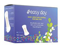 EasyDay Pantiliners for Women, Unscented, Hypoallergenic, Odour & Infection Control, Ultra Thin, Individually Wrapped, 50 Count Pack