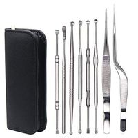 8 Pcs Ear Pick, MOTYYA Ear Cleaning Tool Set, Premium Stainless Steel Ear Curette Earwax Removal Kit with a Travel Carrying Storage Box Multifunction Beauty Tools Kit