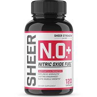 Sheer N.O. + Nitric Oxide Supplement - Premium Muscle Building Nitric Oxide Booster with L Arginine and L Citrulline - Pre Workout Supplement Supports Vascularity & Energy - Sheer Strength - 120ct