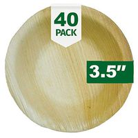 Palm Naki Round Palm Leaf Bowls (40 Count) - Disposable Dinnerware, Compostable and Biodegradable Bowls (3.5" Bowls)