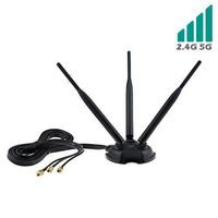 TECHTOO WiFi Antenna Dual Band 2.4GHz - 5.8GHz with RP-SMA Connector Treble Antenna Magnetic Base for Wireless Network Router - USB Adapter - PCI PCIe Cards - Signal Booster - Wireless Range Extender