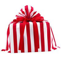 Red and White Striped Reusable Fabric Gift Bag for Birthday, Father's Day or Any Occasion (Medium 17 Inches Wide by 18.5 Inches High)