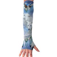 QG ZZX Feather Love Wolves Unisex Compression Arm Sleeves UV Protection Performance Arm Sleeve - for Outdoor Sports Baseball,Basketball,Football (1 Pair)