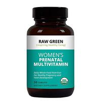 Raw Green Organics - Organic Prenatal Multivitamin - Healthy Pregnancy & Fetal Development - 60 Tablets