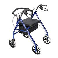 New Medical Rollator Adult Senior Walker Walking Frame Mobility Aid Mobility Rollator 4 Wheels 8" Brake Seat Back