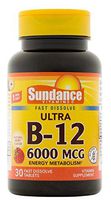 Sundance Vitamin B12 6000 mcg Tablets, 30 Count