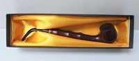 8" Churchwarden Pipe ALL Wood Bowl and Arm, Plastic Mouth Piece, PipM40