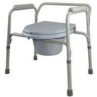 Bariatric Bedside Commode Chair Medical Folding Portable, Extra Wide with Bucket Splash Guard Heavy Duty, 330 Lb Capacity Toilet Safety Frame Fauay