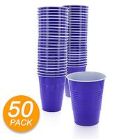 Amcrate Purple Colored 16-Ounce Disposable Plastic Party Cups - Ideal for Weddings, Party’s, Birthdays, Dinners, Lunch’s. (Pack of 50)
