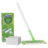 Swiffer Sweeper Dry and Wet Floor Mopping and Cleaning Starter Kit, All Purpose Floor Cleaning Products, Includes: 1 Mop, 7 Dry Pads, 3 Wet Pads