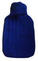 Warm Tradition Blue Cable Knit Hot Water Bottle Cover- Cover ONLY