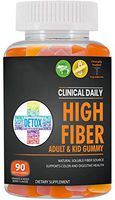 Vegan High Fiber Gummy for Adults and Kids. CLINICAL DAILY Regular Cleanse. Natural Colon Detox Supports Heart Weight Energy. 90 Chewable Plant Pectin Based Gluten Free Gummies Supplement + PREBIOTIC