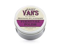 Daddy Van's All Natural Beeswax & Lavender Furniture Polish - Chemical-Free, Non-Toxic Wood Conditioner and Protectant Scented with Pure Lavender Essential Oil - One Tin