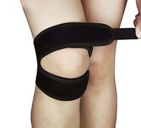 AMZSTAR Double Patella Knee Brace for Knee Pain Relief, Adjustable Patella Stabilizer Knee Support Strap for Hiking Soccer, Basketball, Running, Tennis, Tendonitis, Badminton (Black)