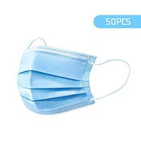 Disposable 50 PCS Filter 3-ply Face Mask Personal Protection Dust-Proof Anti Spittle Eye Mask for Earloop - Blue