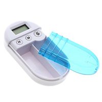 HuntGold Pocket Mini Pill Box Case Electronic Timer Alarm Clock Reminder Medicine Storage Dispenser