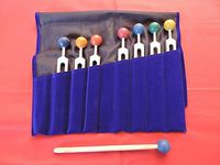 Chakra Tuning Forks Set - 7 Weighted Tuning Forks with Colored Chakra Balls and Free Pouch and Free Activator