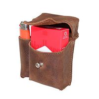 Hide & Drink, Leather Cigarette Pack & Lighter Cover/Holder/Tobacco Case/Accessories, Handmade Includes 101 Year Warranty :: Bourbon Brown
