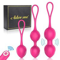 Kegel Weights Balls for Women Tightening - Adorime 3-Piece Set Effective Kegel Exercise Ball for Pelvic Floor and Bladder Control Training, Remote Control Ben Wa Balls for Beginners & Advanced Users