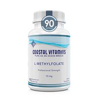 Coastal Vitamins L-Methylfolate 15 mg (15000 mcg) 90 Count Maximum Potency Active Folate, 5-MTHF, Additive/ Filler Free, Gluten Free, Non-GMO, Vegetarian Capsules