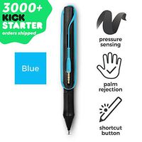 SonarPen - Pressure Sensitive Smart Stylus Pen with Palm Rejection and Shortcut Button. Battery-Less. Compatible with Apple iPad/Pro/Mini/iPhone 4s - X/Plus/Max/Android (Blue)