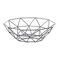 Wenjuan Geometric Creative Fruit Dish Bowl Basket Container Centerpiece Bowl for Living Room and Modern Kitchen Table,10x3 inches (Black)
