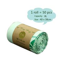 Redsa Compostable Trash Bags, Biodegradable Tall Kitchen Garbage Bags, 2.1 Gallon 8Liter Organic Food Waste Bag for Home Kitchen Office(50Pcs)