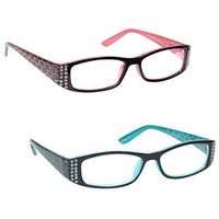 The Reading Glasses Company Pink Black & Tiffany Style Blue Readers Value 2 Pack Womens Ladies Inc Bag RR1-43 +3.00