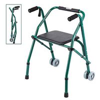 LAZ Folding Walker, Slides Mobility Rolling Ultra Walkers with Wheels Height Adjustable Lightweight for Man and Woman