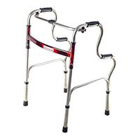 Lyqqqq Foldable Elderly Rehabilitation Auxiliary Double Curved Walker Elderly Walker 53×45×74(92) cm