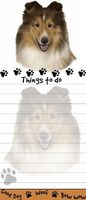 "Sheltie Magnetic List Pads" Uniquely Shaped Sticky Notepad Measures 8.5 by 3.5 Inches