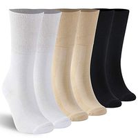 KitNSox Loose Top Circulation Moisture Wicking Cushion Diabetic Crew Extra Wide Socks for Men Women 6 Pack Multicolor L