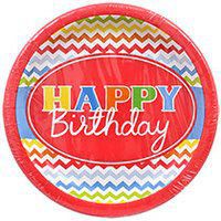 Birthday Plates (18) and Napkins (20) Matching Zigzag design