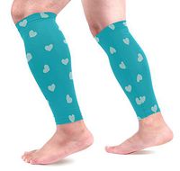 LEVEIS Heart Calf Compression Sleeves 1 Pair, Leg Performance Support for Shin Splint Calf Pain Relief Men & Women Guards Sleeves for Running Cycling