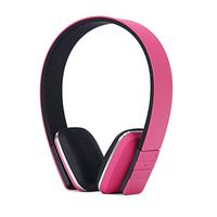 Noise Cancelling Earpieces,elecfan Sports Bluetooth Headset Stereo Handfree Bluetooth Earphones Soft PU Leather Ear Pads Portable Volume Control Headphone for Android & iPhone Mobile Phone -Pink
