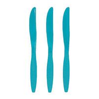 Fun Express - Turquoise Plastic Knives (50pc) - Party Supplies - Solid Tableware - Cutlery - 50 Pieces