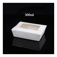 AXZHYX Bowl White Disposable Kraft Paper Snack Sushi Sashimi Box Meal Spare Container Visible Lunch Box [50 Packs] Hotel Tableware Home Noodles Boiled Fish Soup Bowl (Color : B, Size : 500ML)