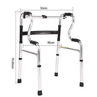 Lyqqqq Elderly Walker Four-Legged Cane Double Curved Walker Elderly Walking Frame Booster Aluminum Walker