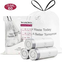 13 Gallon Tall Kitchen Trash Bags Drawstring Unscented 60 Count Thick Garbage Bags Heavy Duty for Large Trash Can Garbage Bin