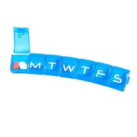 Med Sun 7 Day Pill Organizer w/ Bonus Travel Pod (Color Will Vary)