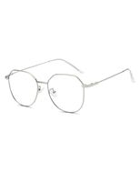 Sirain Blue Light Blocking Round Frame Retro Glasses Stylish lightweight Anti Blue Ray Computer Game Eyeglasses(non prescription) (Silver-2)
