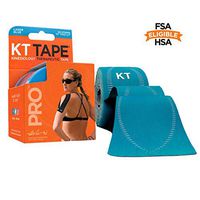 KT Tape Pro Kinesiology Therapeutic Sports Tape, 20 Precut 10 inch Strips, Laser Blue, Latex Free, Water Resistance, Pro & Olympic Choice