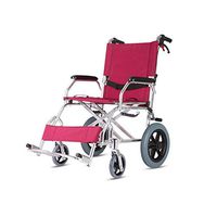 Zcxbhd Aluminium Super Lightweight Folding Disabled Trolley Transit Travel Wheelchair Weighs Only 11kg /12kg (Color : Red, Size : A)