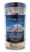 LifeSource Vitamins Men's Ultra All in One Daily Pack - Complete Nutrition - 107 Nutrients - 42 Fruits and Veggies - Free Priority Shipping