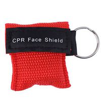 1 Pc One Way Valve CPR Face Shield Keychain Ring Emergency Breathing Barrier for First Aid Blue